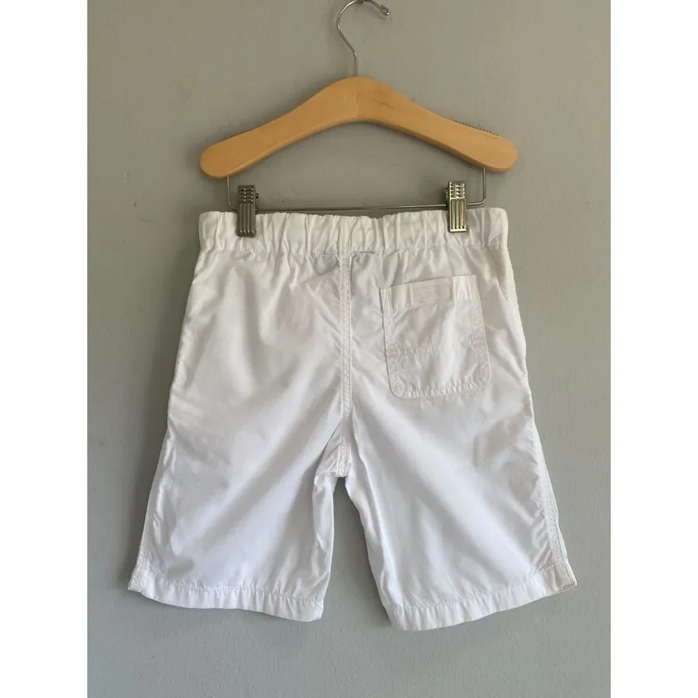 Polo Ralph Lauren Drawstring Shorts 100% Cotton, Boys Sz 7 White Side Pockets
